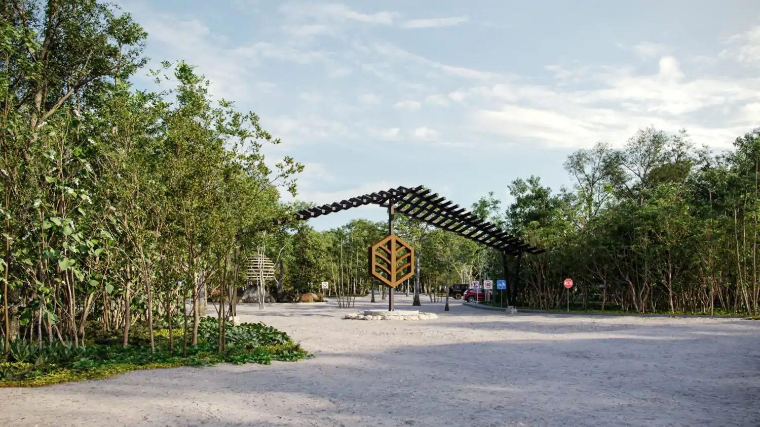 Acceso principal Pueblo Morebi