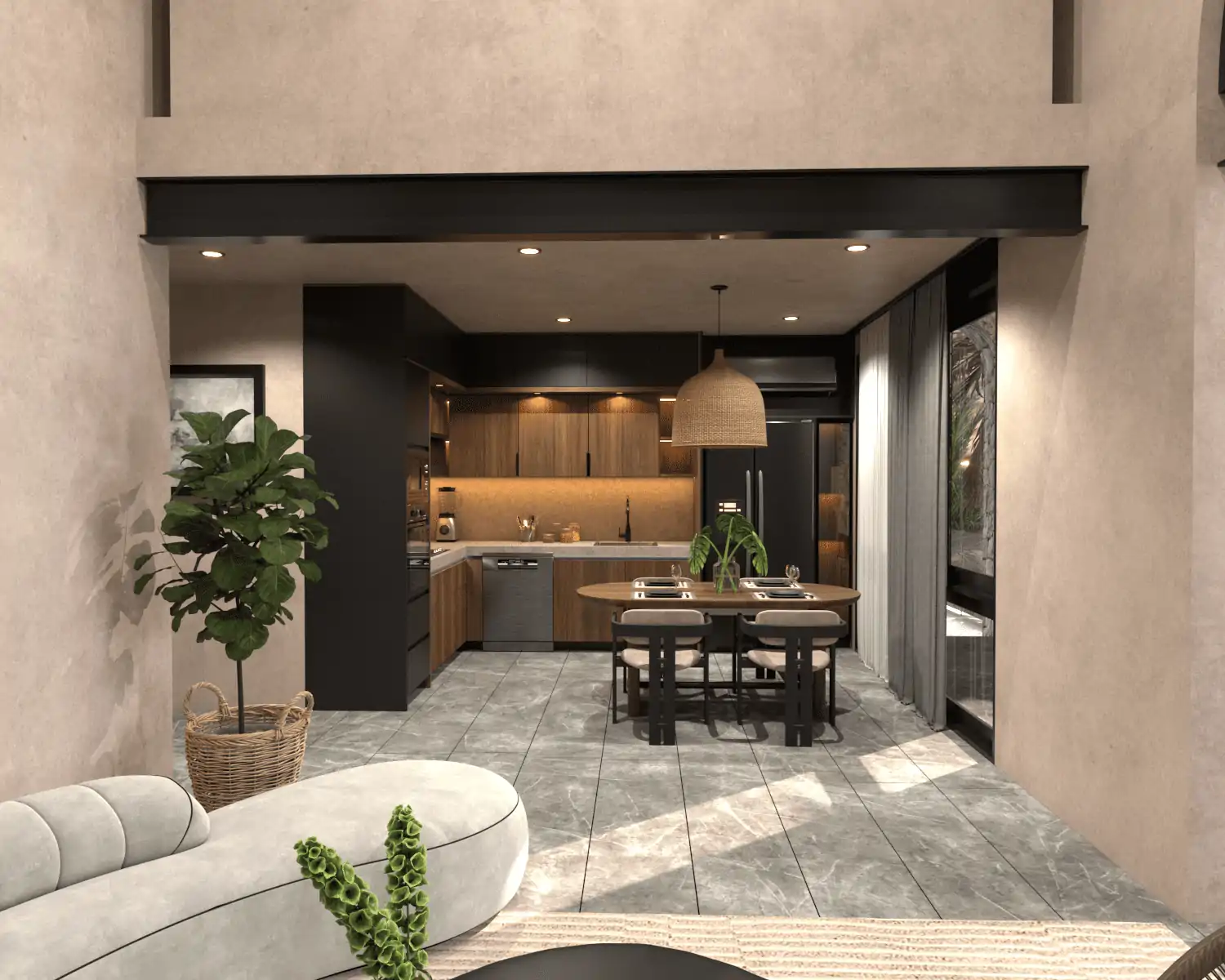 Cocina Penthouse B Casa de Piedra (Playacar)