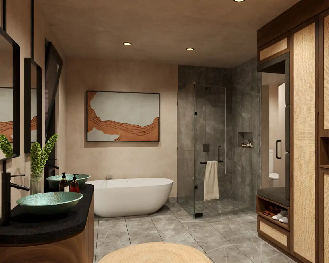Baño townhouse Casa de Piedra (Playacar)